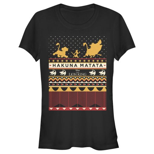 Junior’s Lion King Ugly Christmas Hakuna Matata T-Shirt