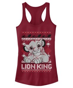 Junior’s Lion King Ugly Christmas Simba Racerback Tank Top