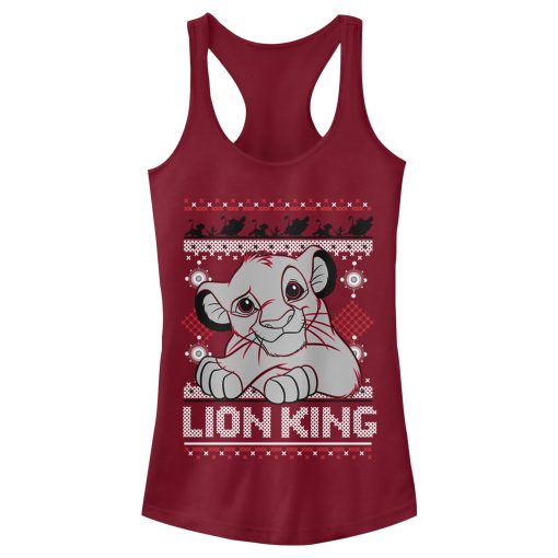 Junior’s Lion King Ugly Christmas Simba Racerback Tank Top