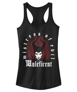 Junior’s Maleficent Mistress of All Evil Airbrush Silhouette Racerback Tank Top