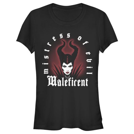 Junior’s Maleficent Mistress of All Evil Airbrush Silhouette T-Shirt