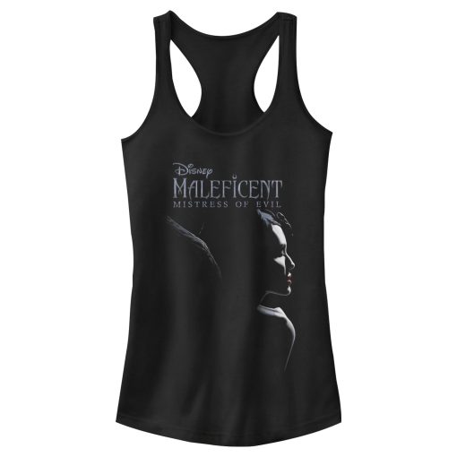 Junior’s Maleficent Mistress of All Evil Logo Profile Racerback Tank Top