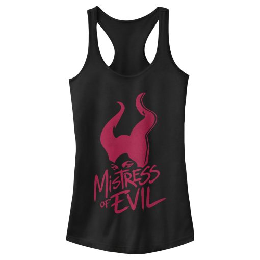 Junior’s Maleficent Mistress of All Evil Marker Eyes Racerback Tank Top