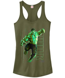 Junior’s Marvel Avengers Infinity War Hulk Portrait Racerback Tank Top