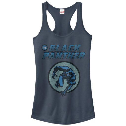 Junior’s Marvel Black Panther Leap Racerback Tank Top