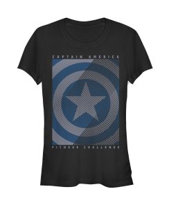 Junior’s Marvel Captain America Fitness Challenge Streaks T-Shirt