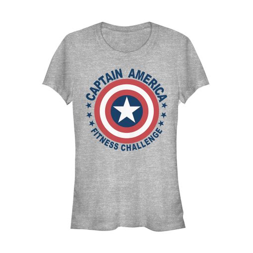 Junior’s Marvel Captain America Fitness Shield T-Shirt