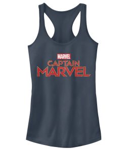 Junior’s Marvel Captain Marvel Classic Logo Racerback Tank Top