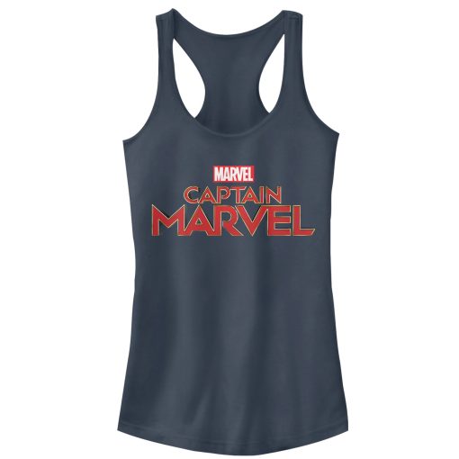 Junior’s Marvel Captain Marvel Classic Logo Racerback Tank Top