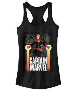 Junior’s Marvel Captain Marvel In Flight Racerback Tank Top