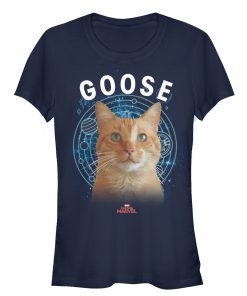 Junior’s Marvel Captain Marvel Planet Goose Cat T-Shirt