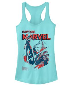 Junior’s Marvel Captain Marvel Streaks Racerback Tank Top