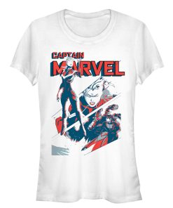 Junior’s Marvel Captain Marvel Streaks T-Shirt