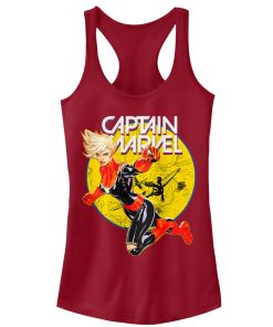 Junior’s Marvel Captain Marvel Vintage Ring Racerback Tank Top