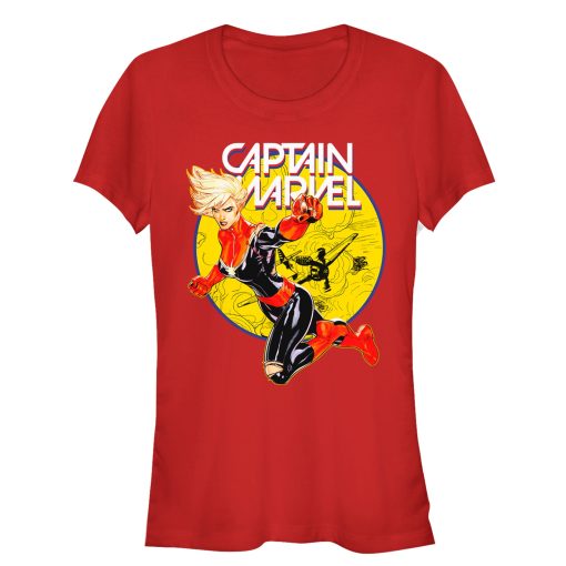 Junior’s Marvel Captain Marvel Vintage Ring T-Shirt