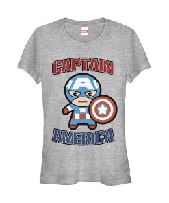 Junior’s Marvel Cartoon Kawaii Captain America T-Shirt