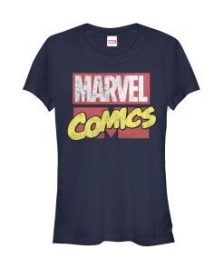 Junior’s Marvel Classic Distressed Logo T-Shirt