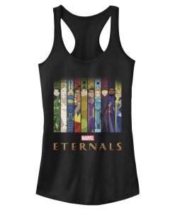 Junior’s Marvel Eternals Animated Vertical Boxes Poster Racerback Tank Top