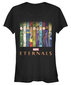 Junior’s Marvel Eternals Animated Vertical Boxes Poster T-Shirt