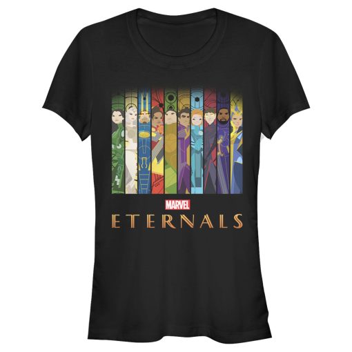 Junior’s Marvel Eternals Animated Vertical Boxes Poster T-Shirt