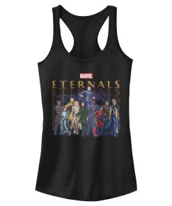 Junior’s Marvel Eternals Group Repeating Racerback Tank Top