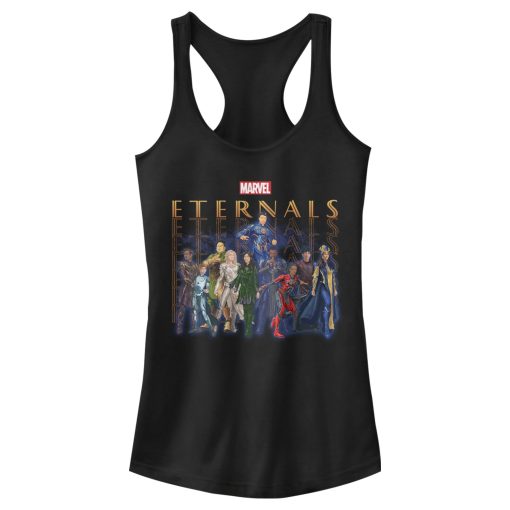 Junior’s Marvel Eternals Group Repeating Racerback Tank Top