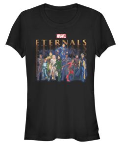 Junior’s Marvel Eternals Group Repeating T-Shirt