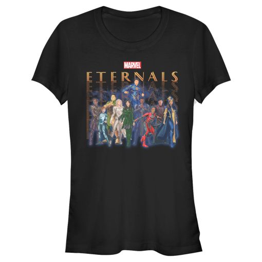 Junior’s Marvel Eternals Group Repeating T-Shirt