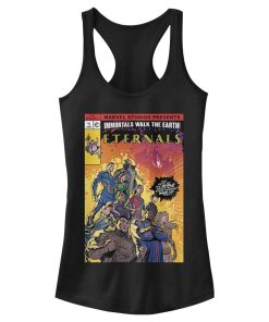 Junior’s Marvel Eternals Heroes Comic Book Cover Racerback Tank Top