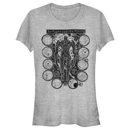 Junior’s Marvel Eternals Kro Wood Stamp Circles T-Shirt