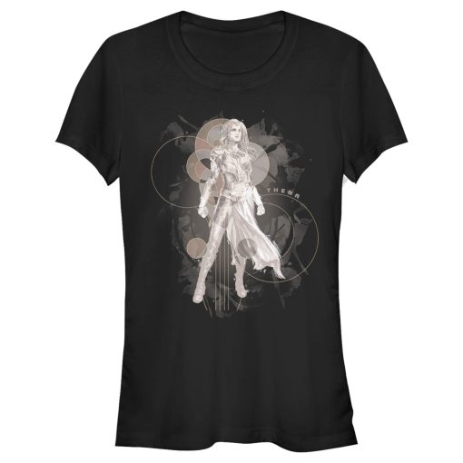 Junior’s Marvel Eternals Thena Circles T-Shirt