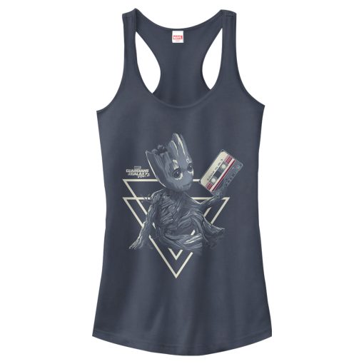 Junior’s Marvel Groot Guardians of Galaxy 2 Tape Shape Racerback Tank Top