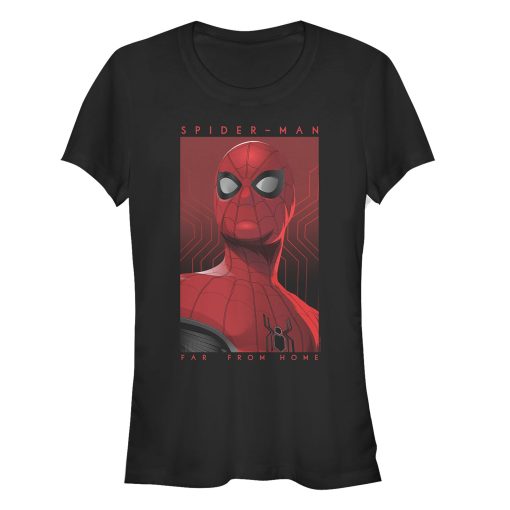 Junior’s Marvel Spider-Man Far From Home Hero Poster T-Shirt