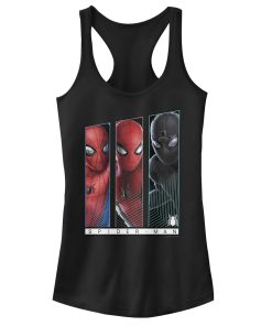 Junior’s Marvel Spider-Man Far From Home Suit Panel Racerback Tank Top