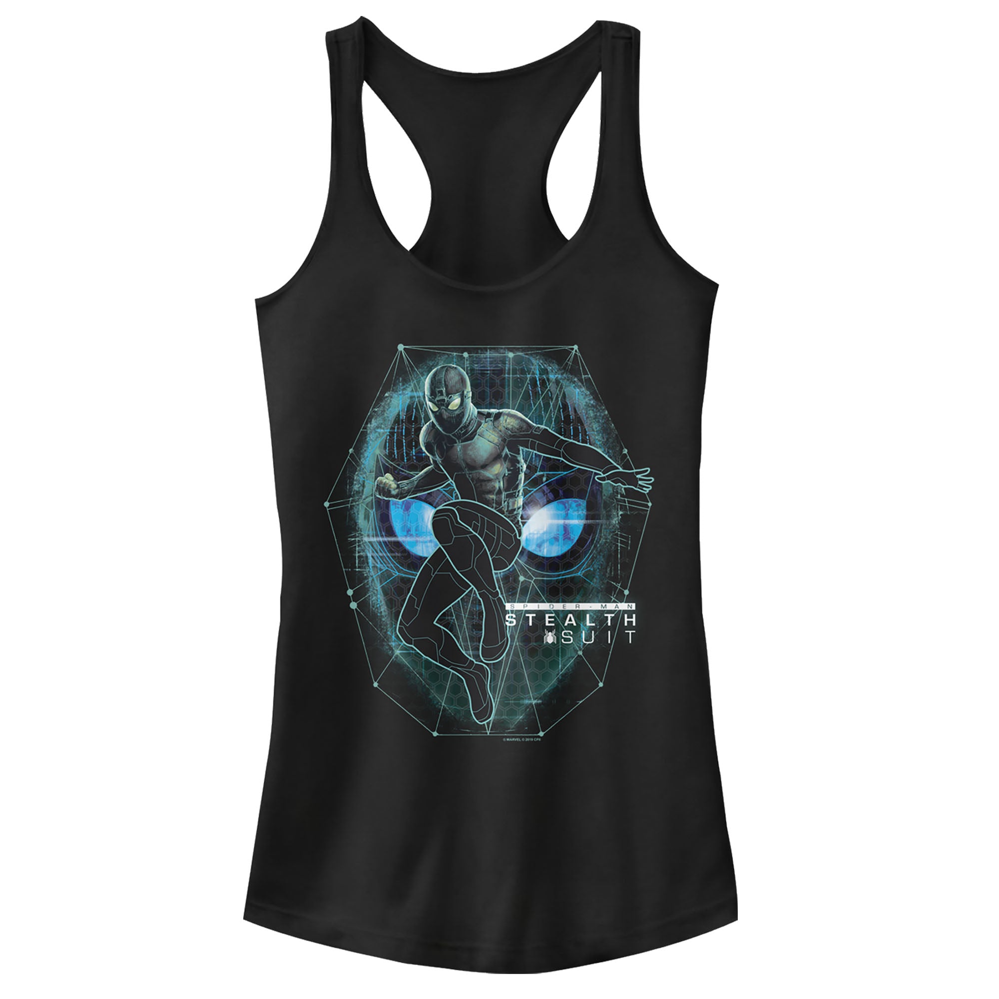 Junior's Marvel Spider-Man Far From Home Suit Schematic Racerback Tank Top Junior's Marvel Spider-Man Far From Home Suit Schematic Racerback Tank Top