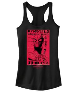 Junior’s Marvel Spider-Man No Way Home Friendly Neighborhood Hero Red Racerback Tank Top