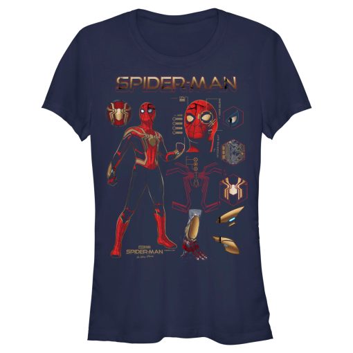 Junior’s Marvel Spider-Man No Way Home Iron Suit Gear T-Shirt