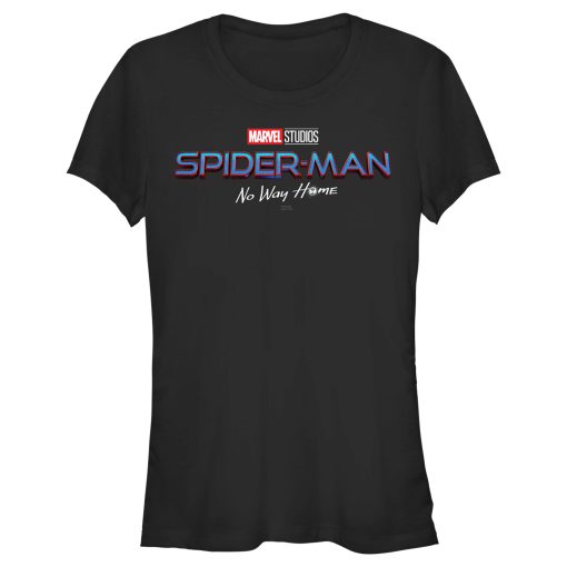 Junior’s Marvel Spider-Man No Way Home Logo Black T-Shirt