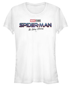 Junior’s Marvel Spider-Man No Way Home Logo White T-Shirt