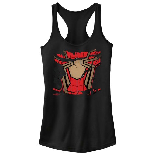 Junior’s Marvel Spider-Man No Way Home Ripped Iron Suit Racerback Tank Top