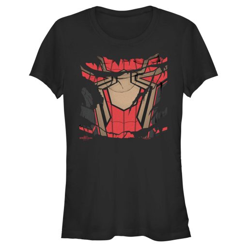 Junior’s Marvel Spider-Man No Way Home Ripped Iron Suit T-Shirt