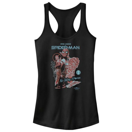 Junior’s Marvel Spider-Man No Way Home Unmasked Racerback Tank Top