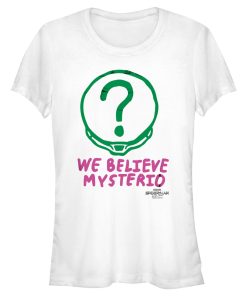 Junior’s Marvel Spider-Man No Way Home We Believe Mysterio Pink and Green T-Shirt