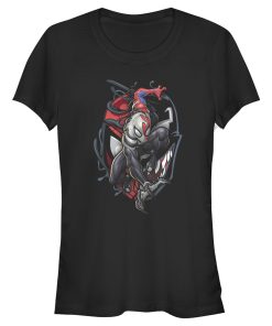 Junior’s Marvel Spider-Man Venom Mask Symbol T-Shirt