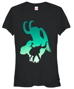 Junior’s Marvel Thor and Loki Silhouette T-Shirt