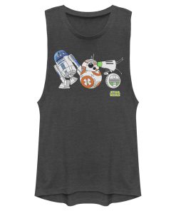 Junior’s Star Wars The Rise of Skywalker Droid Party Festival Muscle Tee