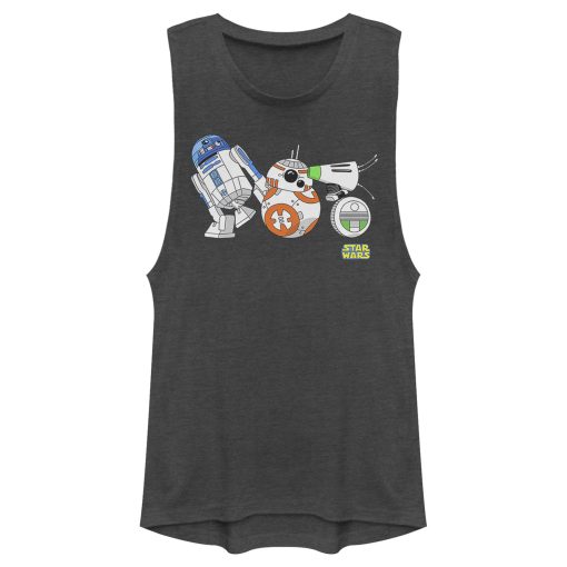 Junior’s Star Wars The Rise of Skywalker Droid Party Festival Muscle Tee