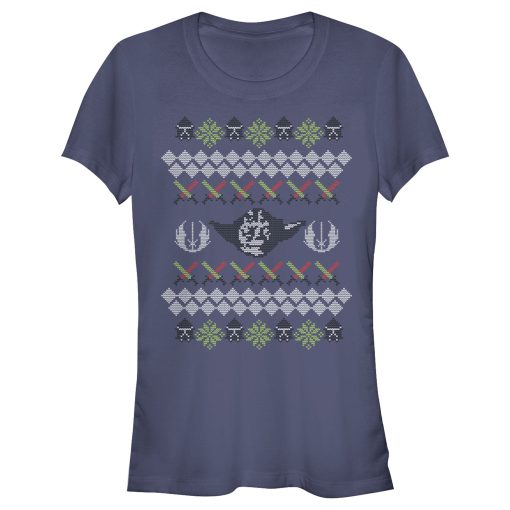 Junior’s Star Wars Ugly Christmas Yoda T-Shirt