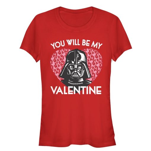 Junior’s Star Wars Valentine Darth Vader Invitation T-Shirt