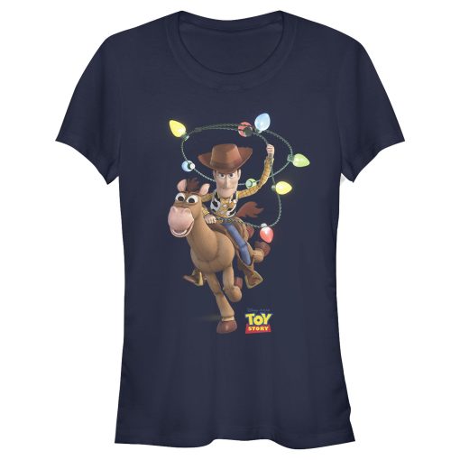 Junior’s Toy Story Christmas Light Woody Lasso T-Shirt